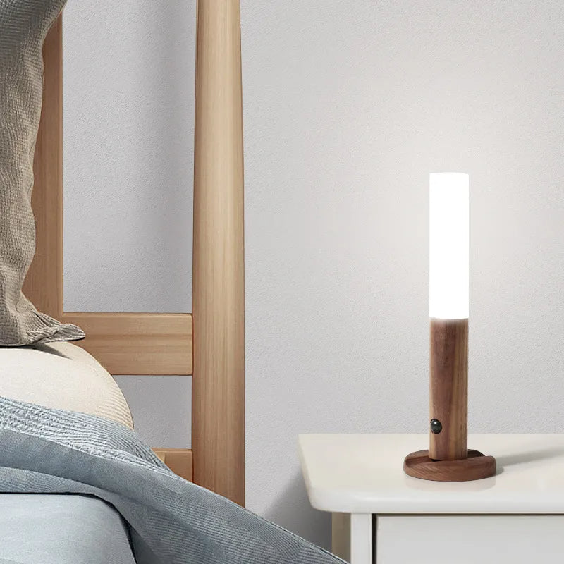 LUMINWOOD - Lámpara Magnética de Madera con Sensor de Movimiento