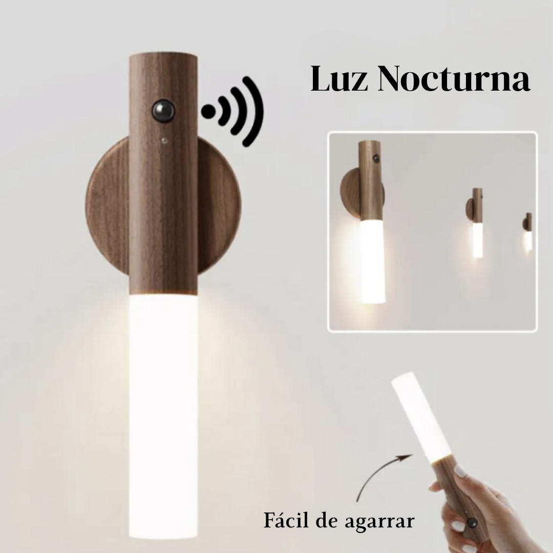 LUMINWOOD - Lámpara Magnética de Madera con Sensor de Movimiento